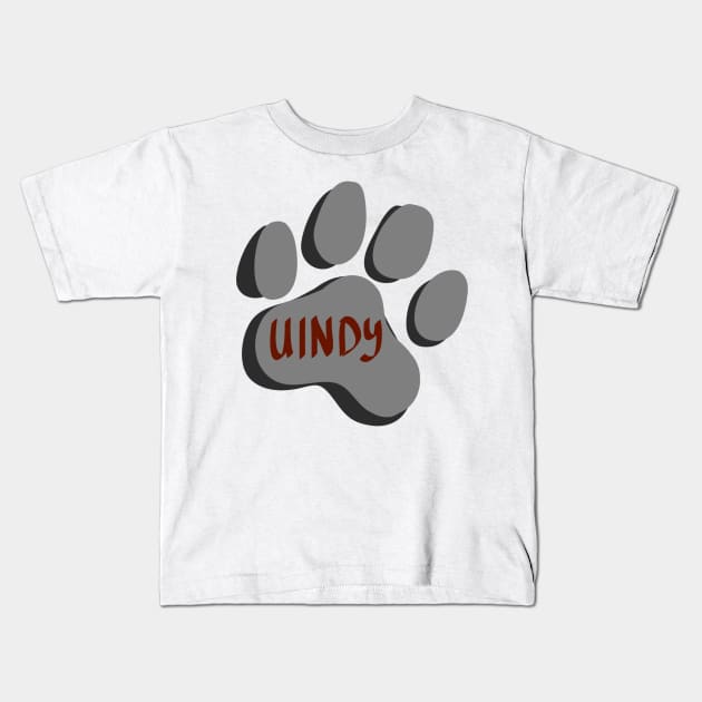 University of Indianapolis Greyhounds Paw Print Kids T-Shirt by turbo-swift